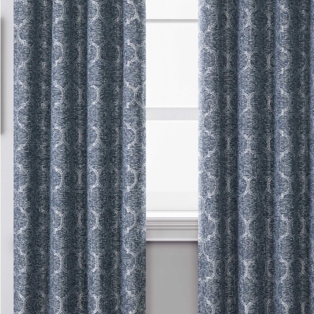Drapes 2 panels Mainstays high quality woven fabric geometric design blackout